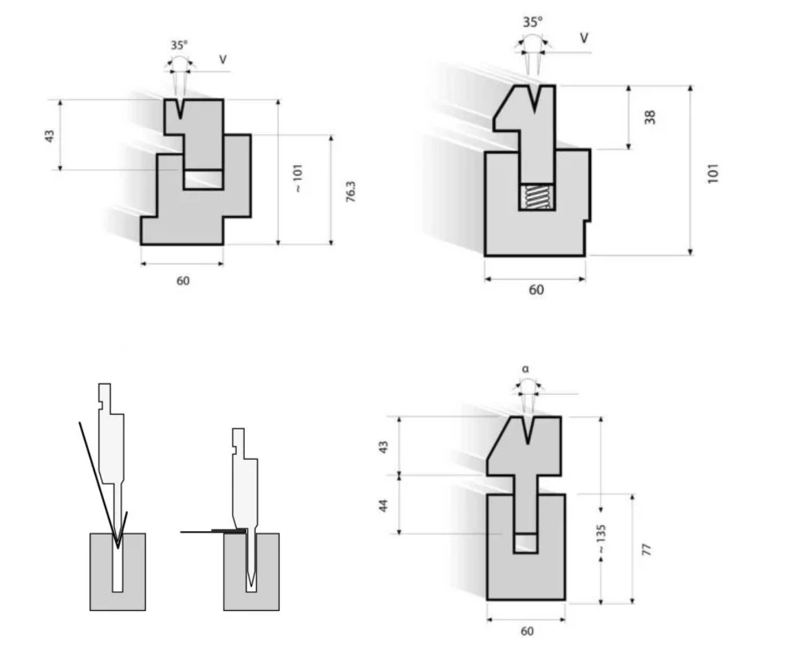 press brake punch and hemming dies