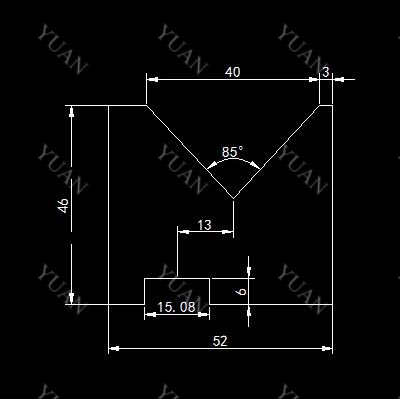 Single V press brake die
