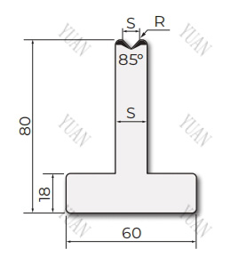 Amada press brake 85° T shape die