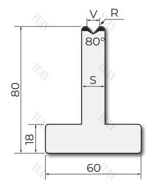 Press Brake 80° T Shape Die