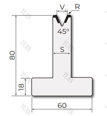 Press Brake 45° T Shape Die