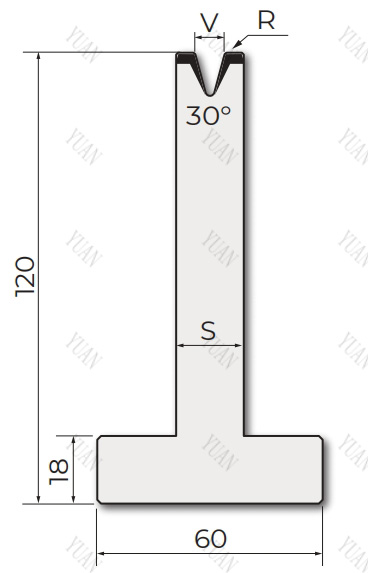  T-Shaped Single-Vee Dies