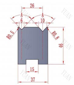 Hydraulic press brake molds standard 2v dies