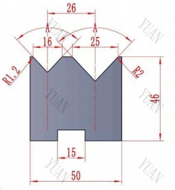 Reversible 2V Press Brake Dies