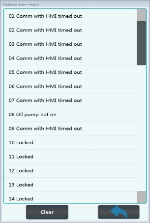 alarm page of ET16
