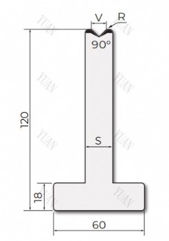 T shape die for press brake