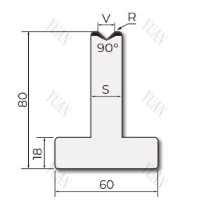 T shape die for press brake