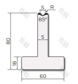 T shape die for press brake