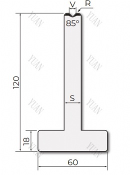 T shape die for press brake