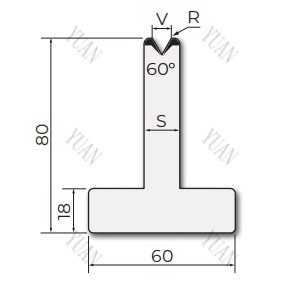 T shape die for press brake