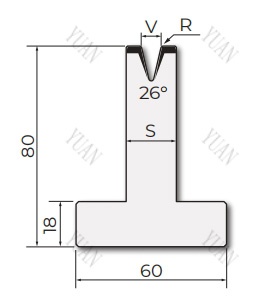 T shape die for press brake